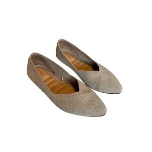 Cynthia Rowley Calla Gold Sparkle Pointed Toe Ballet Flats Size 7.5 Woven